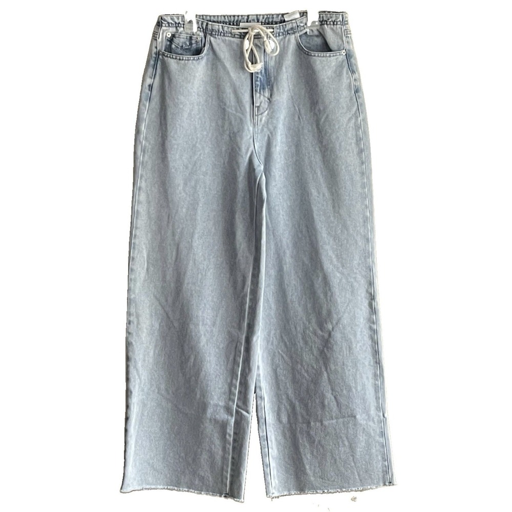 Unpublished Reece Mammoth‎ Wide Leg Crop Jeans Womens 29 Light Wash High Rise